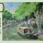 Bon d'échange de 5 CERS illustré par Christine Sanchez : "Le Canal du Midi, au Somail"